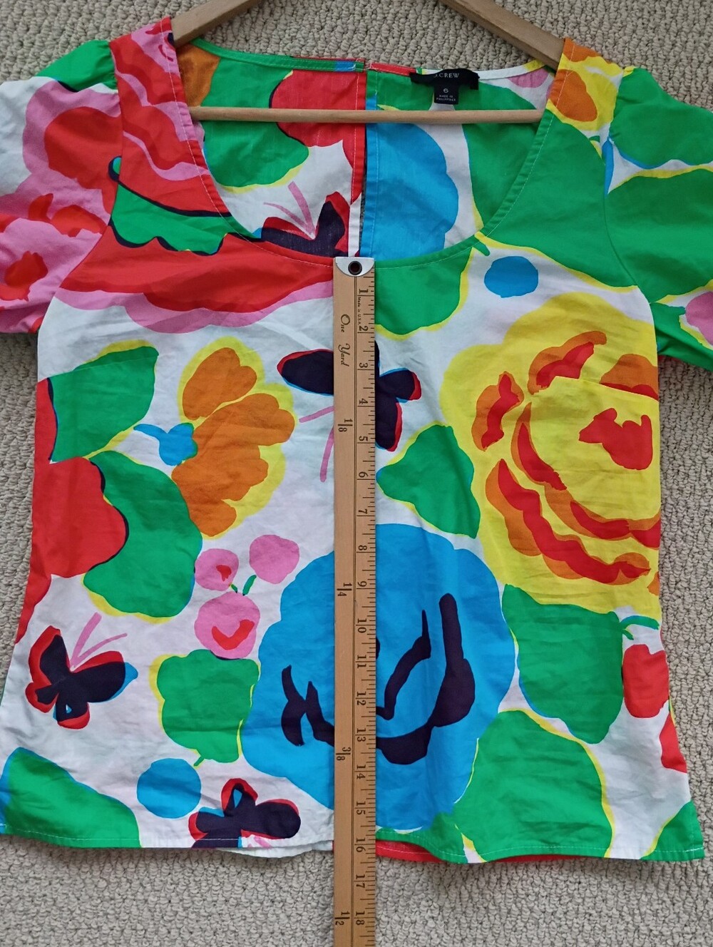 J Crew Ratti Jardin Top Floral Garden Artsy Boho Romantic Puff Sleeve Hawaii - Picture 4 of 8